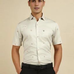 Allen Solly White Cotton Slim Fit Printed Shirt-image-99