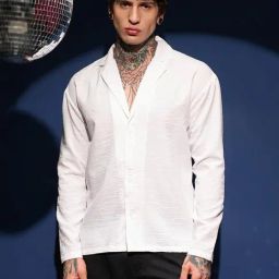 Campus Sutra White Polycotton Regular Fit Stripes Shirt-image-78