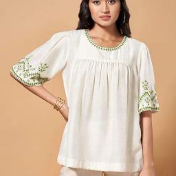 Marigold Lane White Embroidered Top-image-32