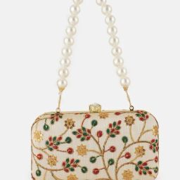 Gaurapakhi Off White Embroidered Clutch-24