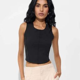 Honey By Pantaloons Jet Black Slim Fit Top-picture-20