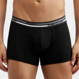 Jockey UI22 Black Super Combed Cotton Rib Trunks with Ultrasoft & Durable Waistband-image-98