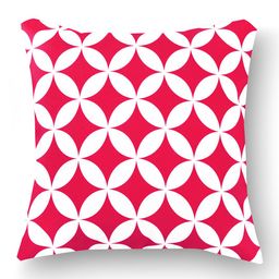 SEJ by Nisha Gupta Pink & White Set of 3 16'' x 16'' Square Cushion Covers image 2