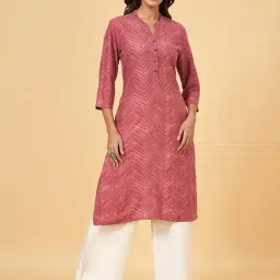 Rangmanch by Pantaloons Red Printed Straight Kurta-picture-48