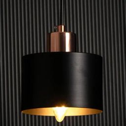 Whispering Homes Industrial Style Black & Rose Gold Metal Pendant Light-image-29