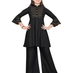 Aarika Kids Black Solid Kurta with Palazzo-image-80