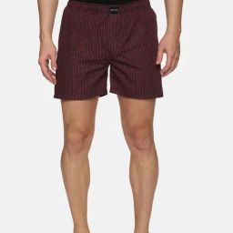 Don Vino Red Regular Fit Striped Boxers-image-75