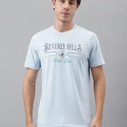 Beverly Hills Polo Club Light Blue Regular Fit Printed Cotton Crew T-Shirt-picture-32