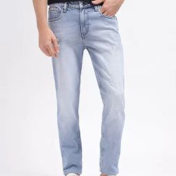 Lindbergh Light Blue Slim Fit Distressed Jeans-image-36
