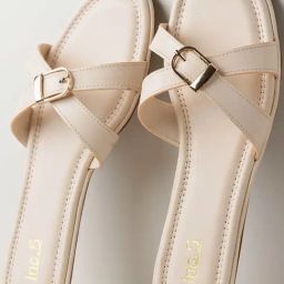 Inc.5 Women's Cream Cross Strap Sandals-image-37