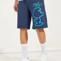 Styli Navy Blue Relaxed Fit Printed Shorts-image-41