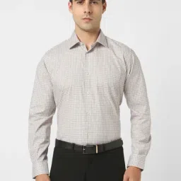 Van Heusen Beige Cotton Regular Fit Checks Shirt-picture-35