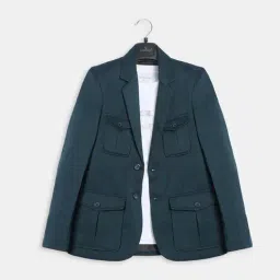 Charchit Boys Blue Cotton Comfort Fit Blazers & T-Shirt-image-20