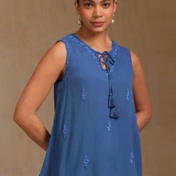 Soch Blue Regular Fit Embroidered Tunic-image-91