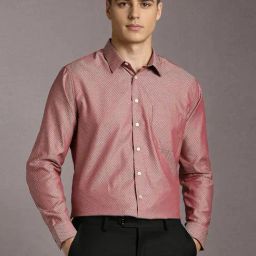 Louis Philippe Purple Cotton Slim Fit Texture Shirt-picture-21