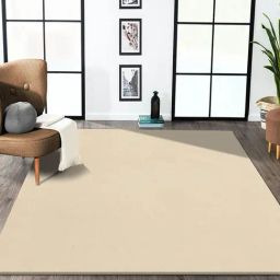 OBSESSIONS Beige Solid Machine Made Carpet - Large (270 cm x 180 cm)-22