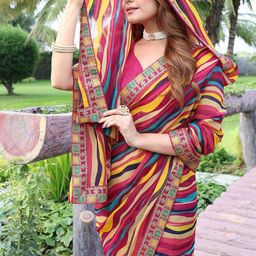 Lookmark Leheriya Printed Pure Georgette Saree-11