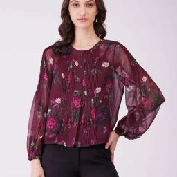 FableStreet Purple Polyester Printed Top-image-66