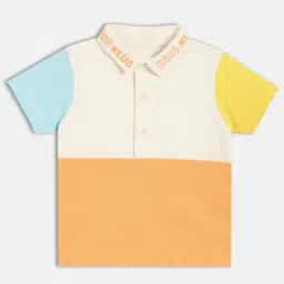 Miniklub Boys Multi-Color Knit Color Block Polo T-Shirt-picture-49