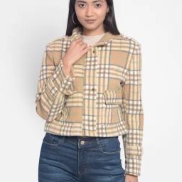 Crimsoune Club Brown Checks Cropped Jacket-picture-16