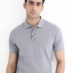 Rare Rabbit Grey Regular Fit Solid Polo T-Shirt-picture-19