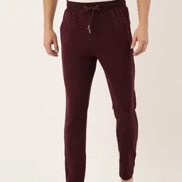 FCUK Men Burgundy Solid Lounge Pants-image-47