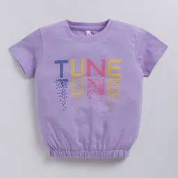 Ginie Girls 3D Typography Printed Breathable Top-image-70
