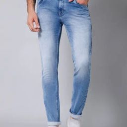Cantabil Light Blue Regular Fit Jeans-image-99