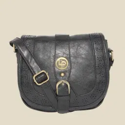 Lino Perros Black Laser Cut Design Saddle Bag-image-63