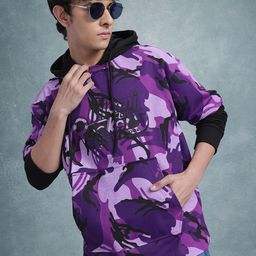 The Roadster Lifestyle Co. Abstract Printed Doctor Sleeve Hooded Pure Cotton Sweatshirt-image-10