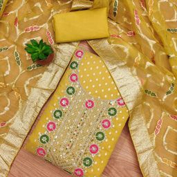 Rangtulika Ethnics Embellished Unstitched Dress Material-picture-0