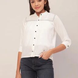 Moomaya White Cotton Regular Fit Shirt-picture-44