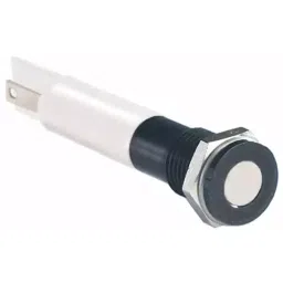 RS PRO White Panel Mount Indicator 12V DC, Mounting Hole Size 8 mm, Termination Type Solder Tab, IP Rating IP67, Model No 7001748-28