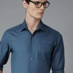Arrow Men Self Design Textured Pure Cotton Slim Fit Opaque Formal Shirt-image-86