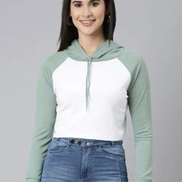 SHOWOFF White & Green Color-Block Sweatshirt-picture-11