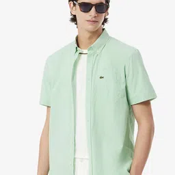 Lacoste Men Button-Down Collar Micro Checked Cotton Casual Shirt-image-72