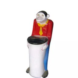 Fibrecrafts India Free Size Multicolor Fibre Reinforced Plastic Monkey Crafted Dustbin (3 ft)-picture-14
