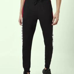 People by Pantaloons Black Regular Fit Printed Joggers-22