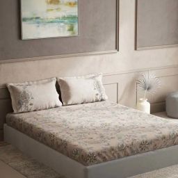 DDecor Pink Cotton 144 TC Queen Size Bedsheet With Pillow Covers-image-46