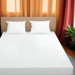 Wings Star White Single Cotton Breathable Mattress Protector-image-82