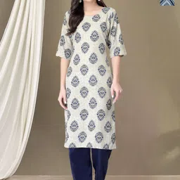 Moda Rapido Women Ethnic Motifs Printed Regular Kurta with Trousers-image-27