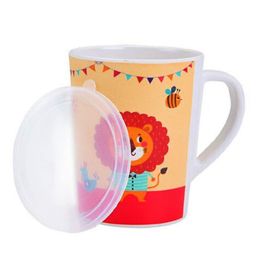 FunBlast Bamboo Fibre Mug with Lid - 350 ml (Color & Design May Vary)-17