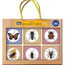 Mini Leaves Wooden Insects 2 Piece Puzzle 6 Multicolor- 12 PIeces-16