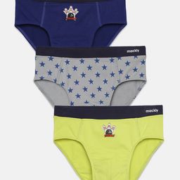 Mackly Set Of 3 Star Printed Briefs - Green Grey & Blue-image-85