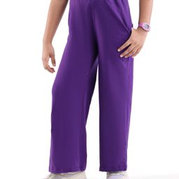 Honeyhap Premium  100% Cotton Knit with Bio Finish Full Length Track Pant - Purple-image-37