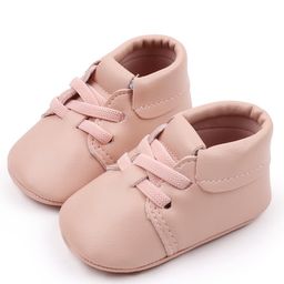 KIDLINGSS Solid Lace Design  Booties - Pink-image-2