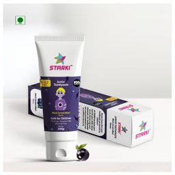 STARKI kids toothpaste, 100g, Fluoride free, Black Currant Blast flavour, toothpaste for 6 to 12 years, SLS Free, FDA Certified, prevents cavities, safe for children toothpaste-picture-4