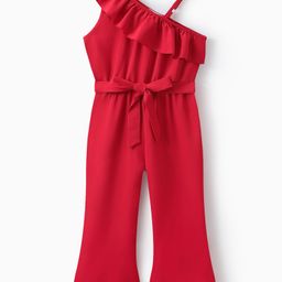 Mark & Mia Sleeveless Jumpsuit with Frill Detailing - Red-image-38