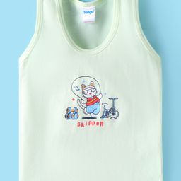 Tango Single Jersey Knit Sleeveless Vest with Kitty Print - Light Green-image-50