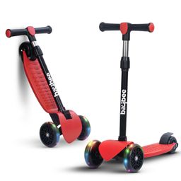 Baybee Zoomie Kick Scooter for Kids, Foldable Kids Scooter with 4 Height Adjustable Handle & Brake, Skate Scooter with LED PU Wheels (Red)-picture-14